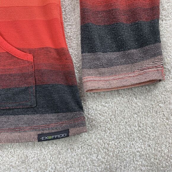 Exofficio Women’s Lightweight Hoodie Medium Full Zip Striped Outdoor - Picture 4 of 12